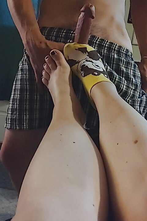 #2 Disney Sockjob Sock Footjob - Chip Sock Job - Cartoon Sock Handjob Cum