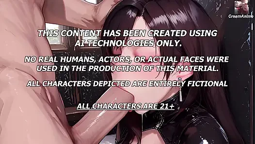 Beautiful Brunette Gives Anal Sex for the First Time, Tifa Lockhart Wet Blowjob 4K 90fps