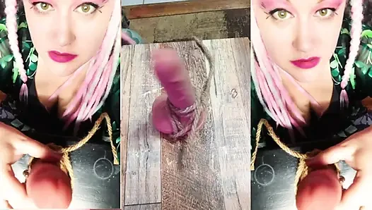 Tied up Cock and Balls JOI with Ball Punching