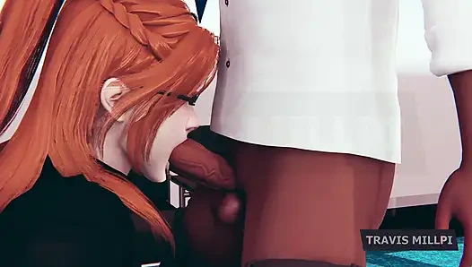 Офисный соблазн с грудастой рыжей секретаршей после часа наказания