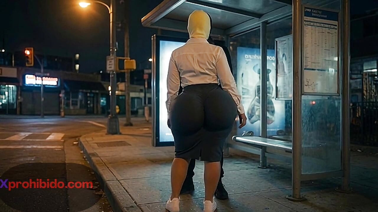 Big Ass Girl Twerking at the Bus Stop