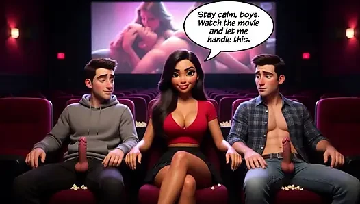 Stepdaughter Becomes the Virgin of the Porn Theater After Forbidden Desire for Stepfather (AI generated)