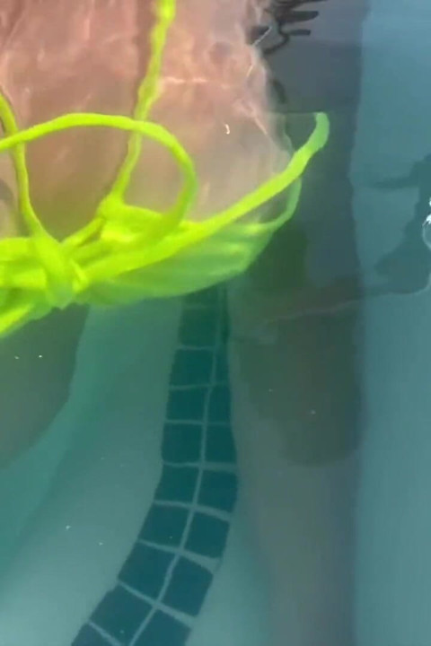 Artemisia Love Flashing Her Perfect Big Tits Underwater and Smoking a Cigarette