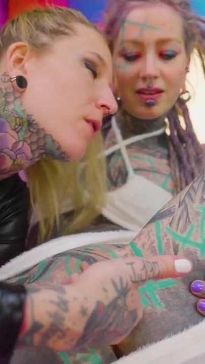 Alternative Tattoo Babes Share Deepthroat & Ass to Mouth Facial | Clip 1