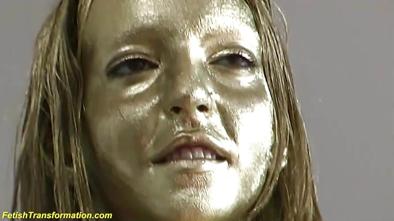Real gold body painted teen statue