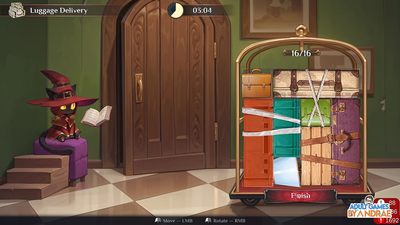 Hotel Tales Gameplay Parte 3 - Ajudando Nikki a organizar as malas e Bathe Griselda, a Caçadora