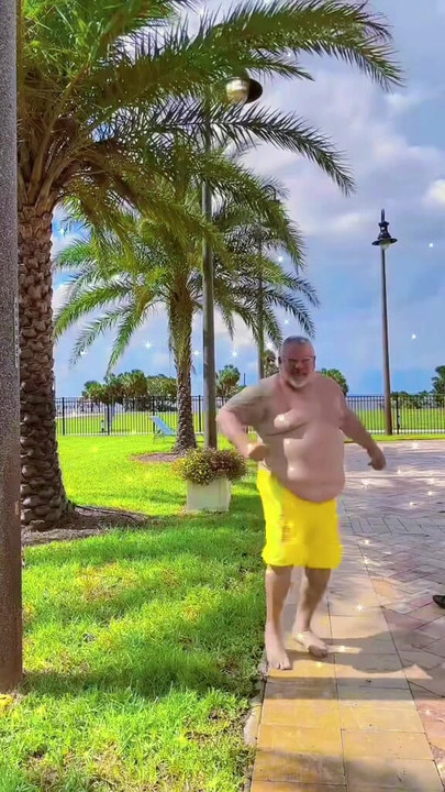 FAT OLD MAN WITH HUGE BELLY.  Grandpa has huge belly and huge balls naked! Cutest grandpa