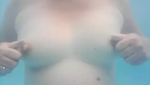 nipple play in the pool