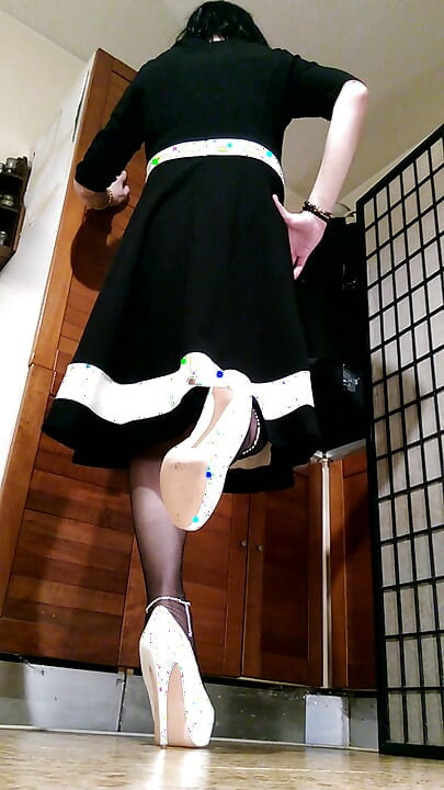 Black and White Dress and Heels