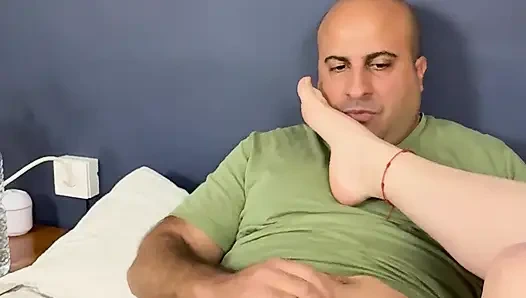 Husband adores his wife's feet