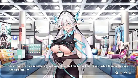 Hentai oyunu - evli kadın etkinlikte vtuber'ını kostümle oynuyor ve seks yapıyor - v-lover