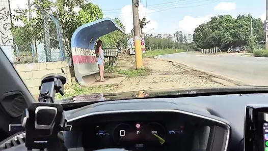 Risky Handjob When Driving I Called Beautiful Redhead to See My Cock Until I Cum!