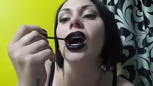 Schwarze lippen französisch nahaufnahme küssen und reiten u