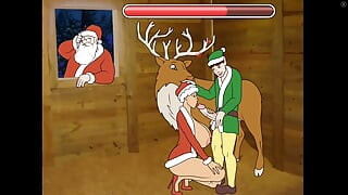 Unfaithful Mrs. Claus - Time to sneak around Santa to sick on tits and fuck her pussy