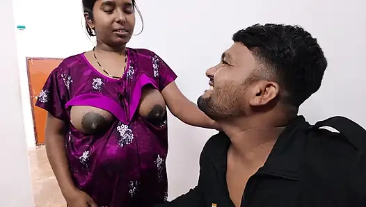 Devar apni bhabhi ki big boobs pahli bar aapne jibh se chat raha he - daver suking bhabhi boobs.