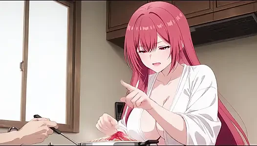 Stiefsohn Kam Früh Nach Hause Und Erwischte Papas Ehefrau Beim Kochen in Einer Winzigen Bademantel. Kureha Enomoto Hentai