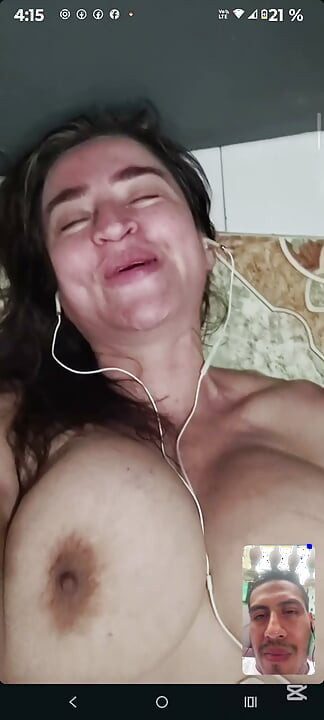 Mature 47-year-old daring makes video call to her stepson and masturbates in front of the camera (second part)