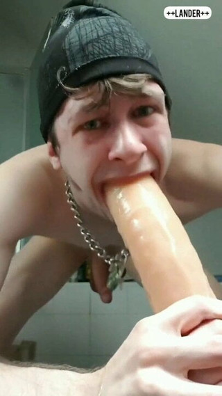 Lander Compilation: XXL dildo play with caged hung dick