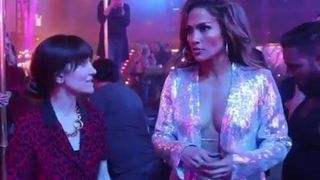 Jennifer Lopez on the set of ''Hustlers''