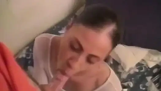 Cute cock sucking ebony gets banged and creamed by white stud in bed