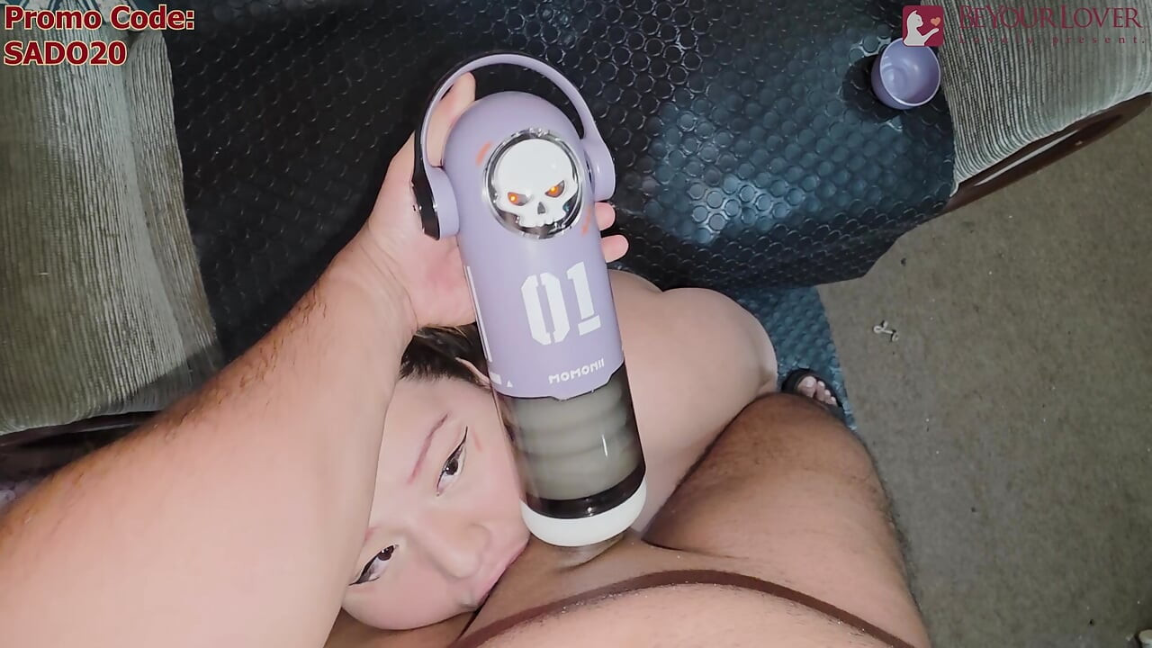The SKULL MAN toy from BEYOURLOVER is so realistic that he cums inside while I'm sucking his balls
