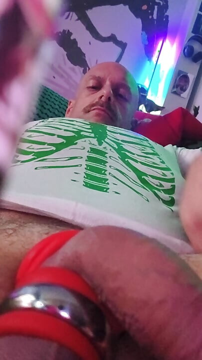 playing with my big uncut cock
