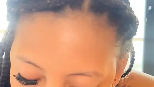 Morning to my boyfriend with wet blowjob