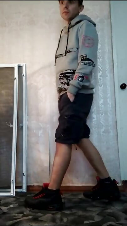 New Cargo Shorts Jerk off & Sneakers Cum