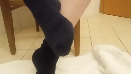 Eva Pur Solo: My wet secret! Sweaty black cotton to the hilt!