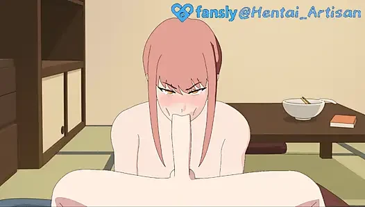 Hentai Artisan: Makima, Chainsaw Man, Black Stockings Footjob, Deepthroat Facefuck, Double Penetration, Gets Fucked Hard