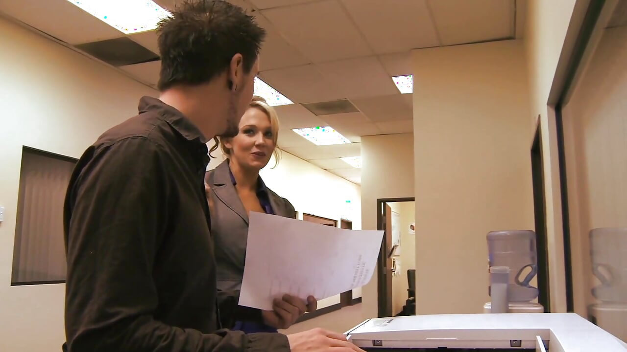 Big natural tits amazingly beautiful MILF boss fucks the big dick assistant in workplace to take cum