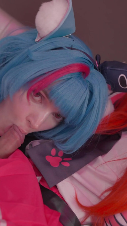 NTE-Stor pik femboy Aroma og AmberKawaii cosplay Mint & Nanally rimming og blowjob | Klip 1