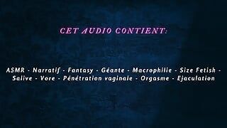 [フランス語オーディオポルノ]巨人娘はあなたをディルドとして使用し、あなたと自分自身をファックします