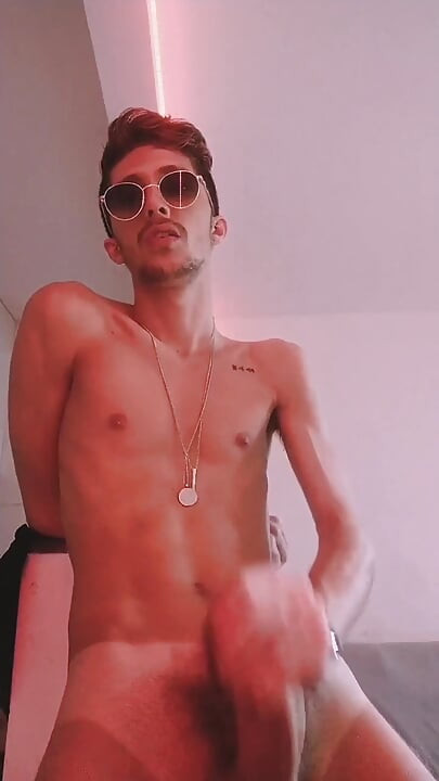 white new boy's dick filled with cum