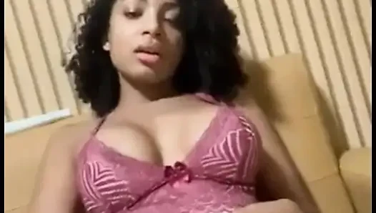 My girlfriend caresses her alone in her room