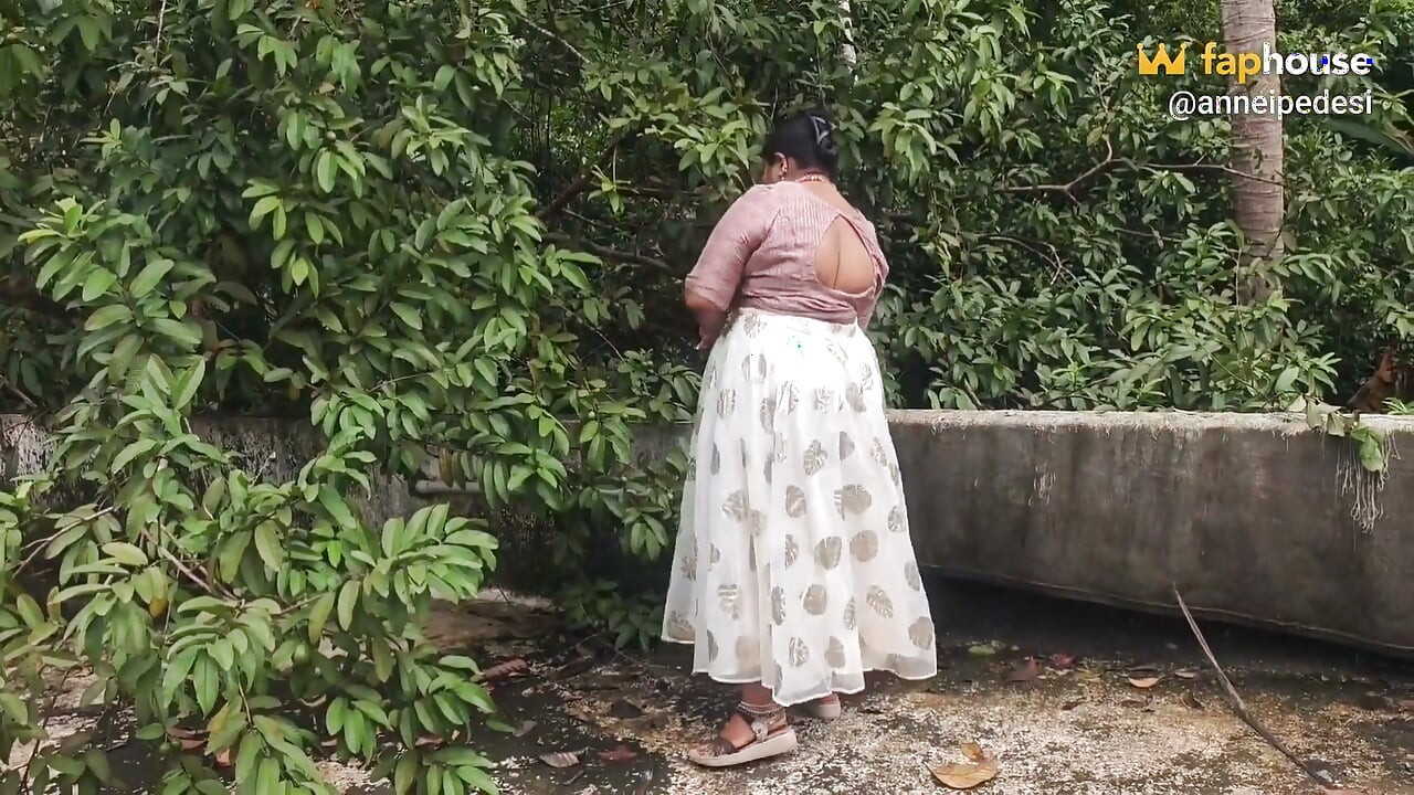 Naughty Nudist From India Relaxing Outdoor Naked, Eating Fresh Fruit and Enjoying It