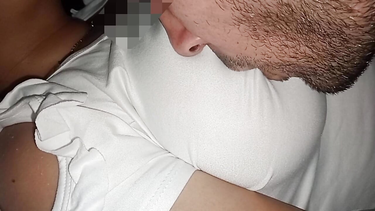Sucking my wife's nipples on her clothes, I can't get over my addiction to her big natural breasts