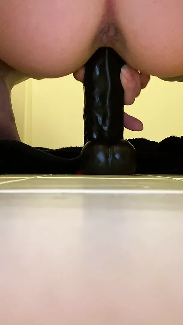 Fucking my big black dildo