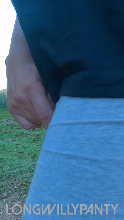 Straight uncut cock in flashng.