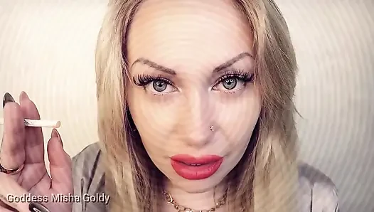 Dorongan ASMR yang menawan untuk membelai dan merokok dengan penolakan orgasme!