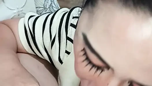 Busty Natural Tits MILF Giving a Sweet But Hot Blow Job