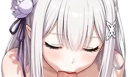 Ai Эльф Emilia-Tan делает дрочку сиськами со спермой на ее сиськах, скачет в стиле наездницы, и делает минет со спермой в ее рот