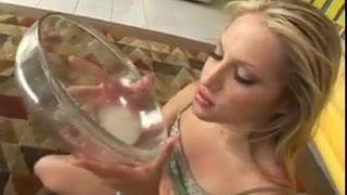 Chelsie Rae drinks cum 3