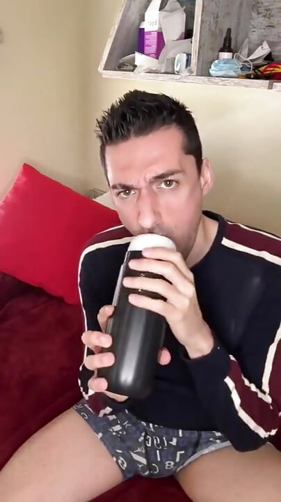 Hot Stepdaddy Showing off Big Cock and Playing with Vibrator