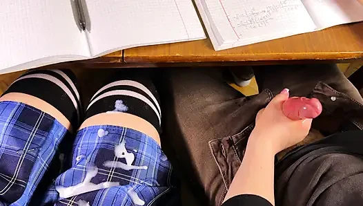 GIRL Stroking him again under the Desk. Female Pov