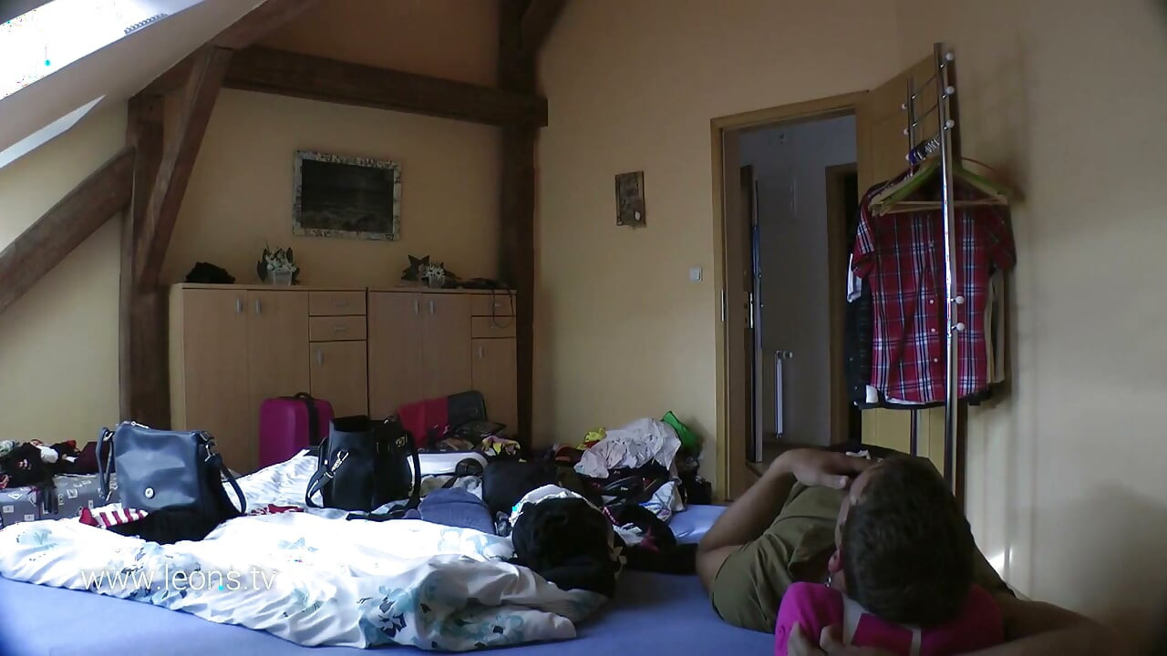 Five girls with their friend at home getting playful