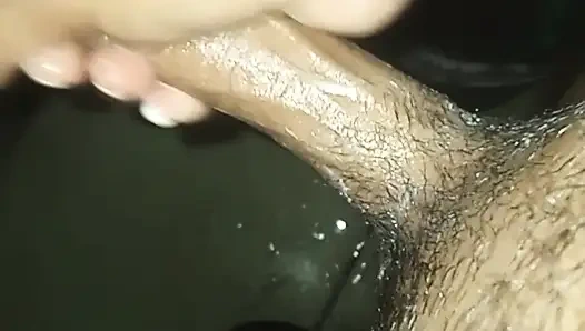 Guy masturbates with his partner and they end up