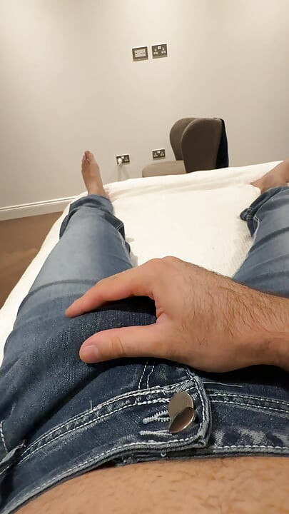 POV Solo Masturbation in Blue Jeans - cumming in fleshlight