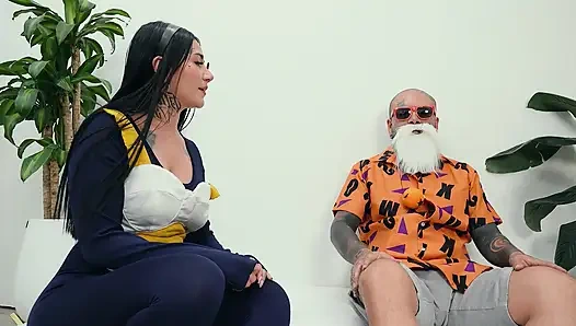 Usta Roshi bana eski bir teknik öğretiyor, buna ejderha pozu diyor: Kural 34 Dragon Ball
