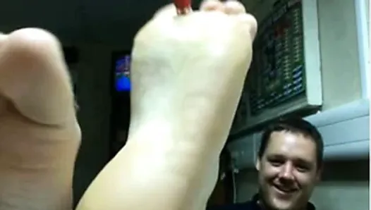 Straight guys feet on webcam #75